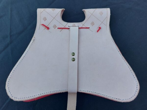 14th-15th Century Girdle Purse Red/Natural Leather - Image 4