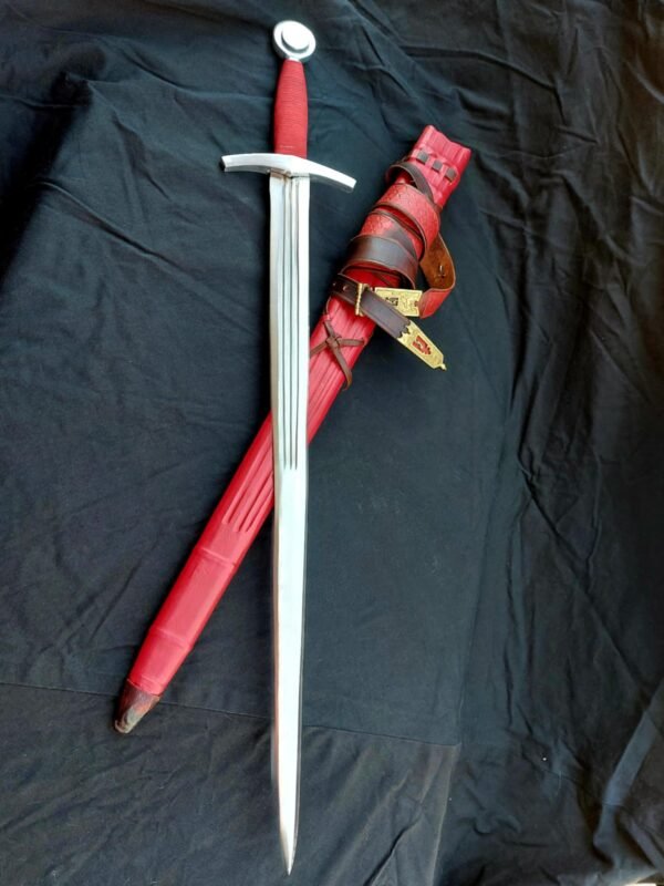 14th Century Sword with Scabbard and Period Sword Belt - Image 6