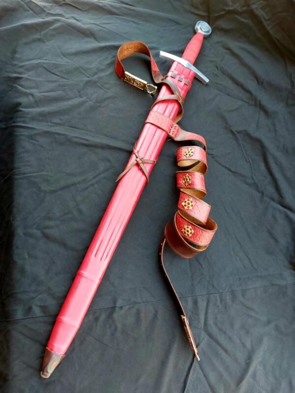14th Century Sword with Scabbard and Period Sword Belt - Image 10