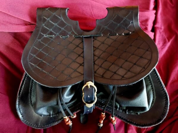 14th-15th Century Nobles Purse with decorative toolwork/Black