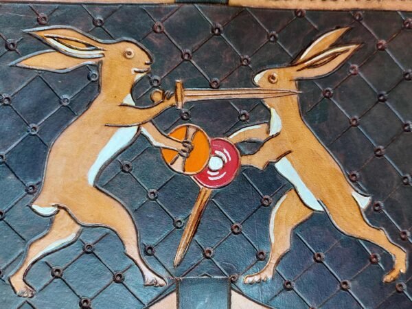 14th-15th century " Fencing Bunnies " Cordovan Brown. - Image 5